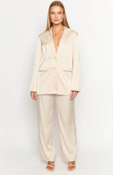 Galantis Cream Satin Blazer